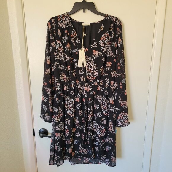 NWT Lovestitch Chelsea Mini Dress Black/Dusty Rose Sheer Large - Picture 2 of 11